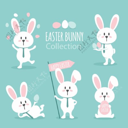 复活节卡通快乐的兔子
