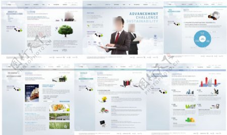 浅蓝色高科技公司企业网站模板展