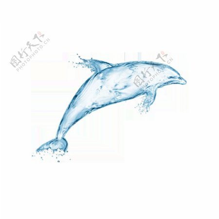 蓝色透明鲸鱼png元素