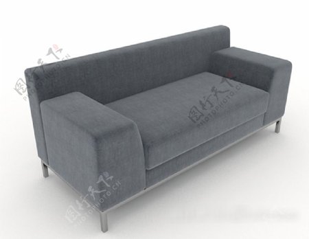 现代简约灰色双人沙发3d模型下载