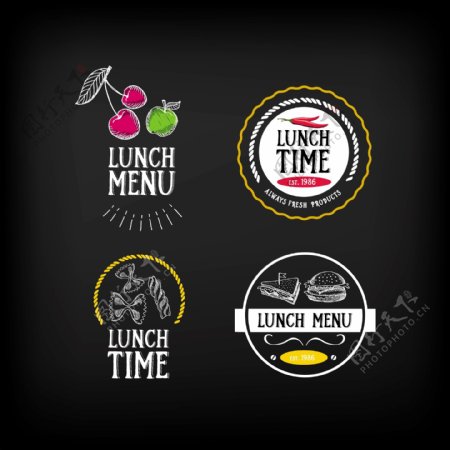 水果午餐菜单标志Logo矢量