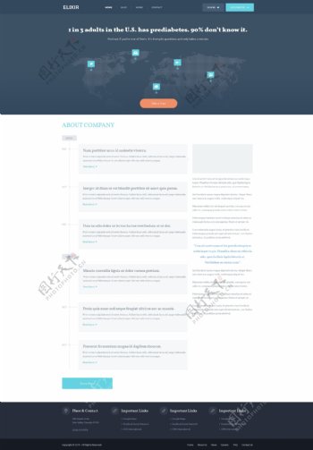 国外网站设计时间表网页UI模板