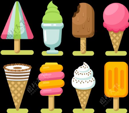 创意彩色冰淇淋免抠png透明图层素材