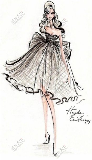 格子婚纱裙设计设计图