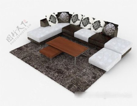 现代个性风格组合沙发3d模型下载