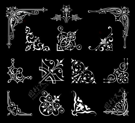 复古欧式花纹装饰边框矢量素材