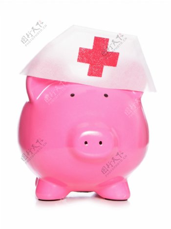 戴护士帽的储钱罐图片