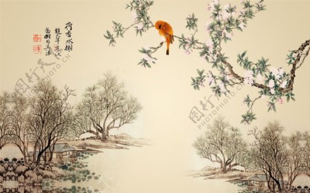 中式山水花鸟