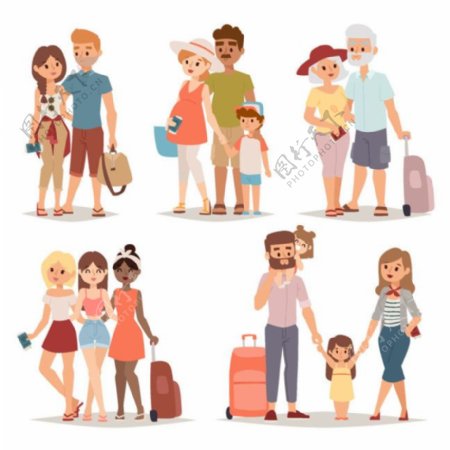 外出旅行的家庭和朋友图片
