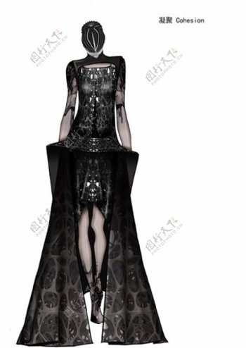 黑色连衣裙设计图