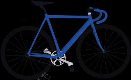 蓝色运动自行车插画免抠png透明图层素材