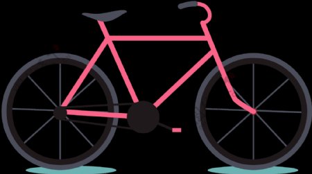 粉红色单车自行车插画免抠png透明素材