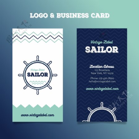 帆船标志和商务名片
