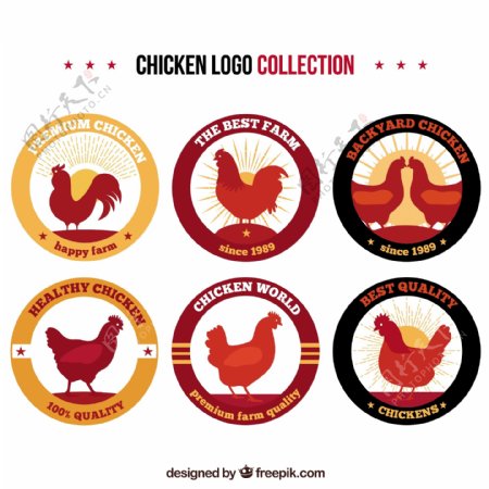 创意公鸡标志logo设计