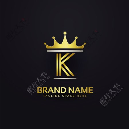 字母K标志与金冠