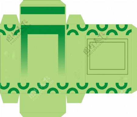 绿色清新茶叶包装盒展开图