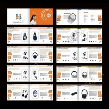 电子产品耳机画册设计模板