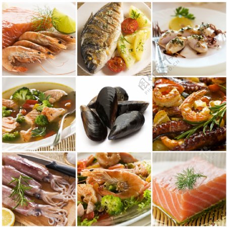 海鲜食材与美食图片