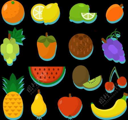 手绘彩色水果插画免抠png透明图层素材