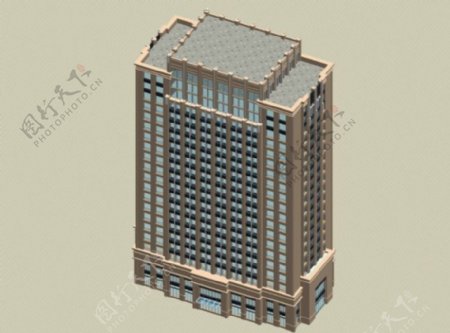 MAX高层银行大楼3d模型