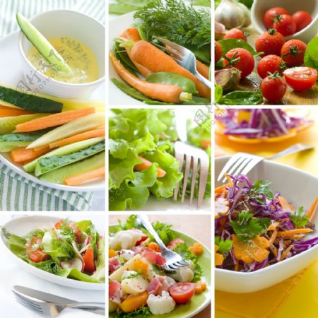 盘子里的蔬菜沙拉图片