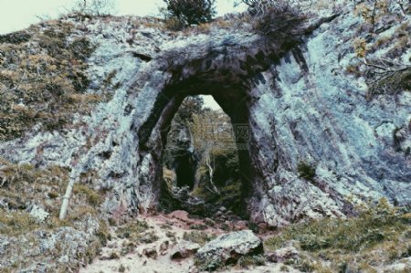 自然山道路隧道石洞岩石通道