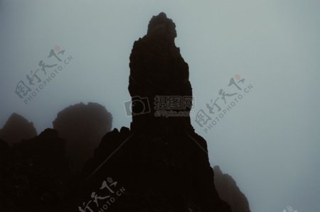 山黑暗岩石剪影悬崖石头苏格兰