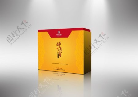 黄色背景茶叶包装盒图片
