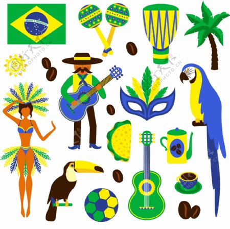 巴西风景插画