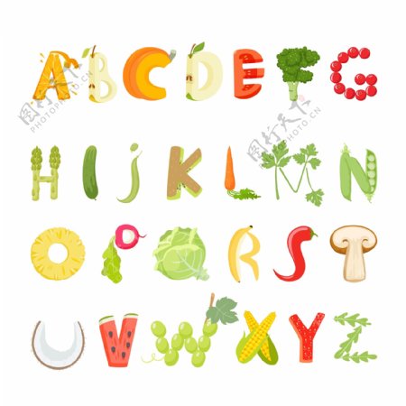 蔬菜艺术字
