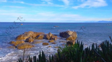 岛屿石头风景海水视频
