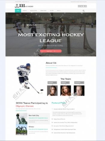 冰球运动爱好者网页模板