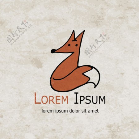 手绘动物狐狸logo设计