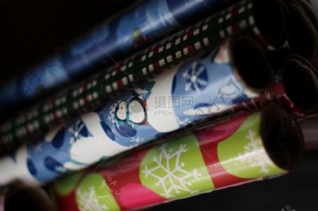 假期冬季圣诞节包装纸
