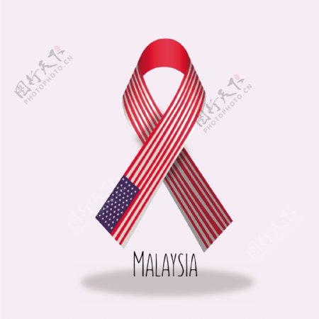马来西亚国旗丝带设计矢量素材