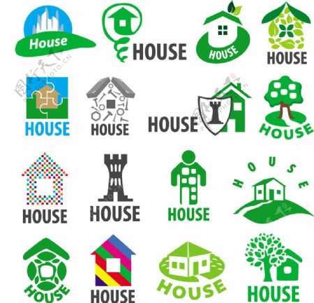 绿色房屋标志图片