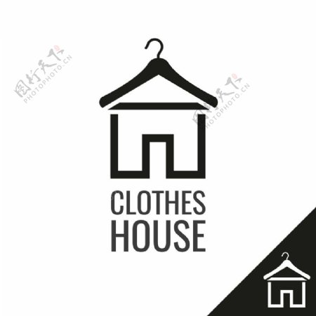 晾衣架房屋logo图片