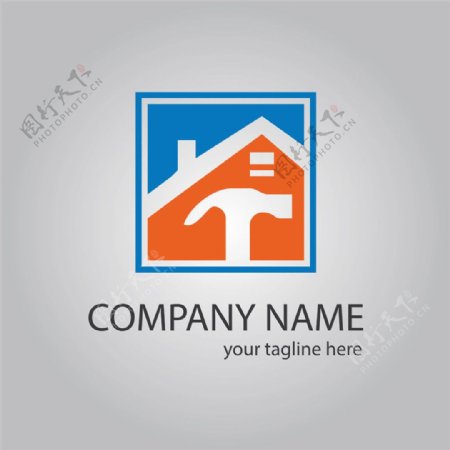 锤子和房屋logo图片
