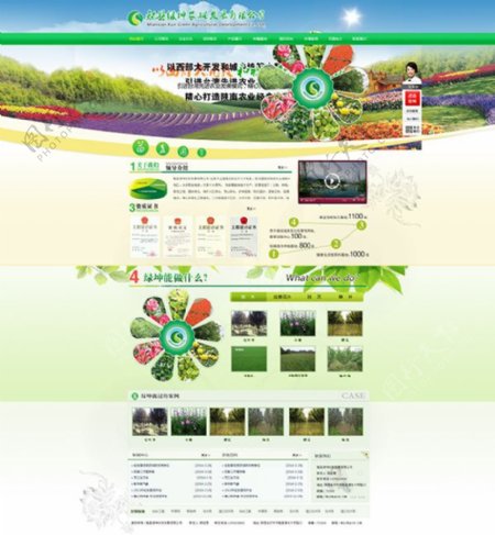 清新农业农林网页模板psd分层素材