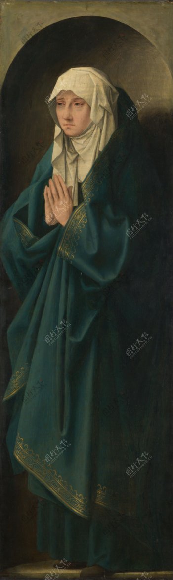 祈祷的修女画图片