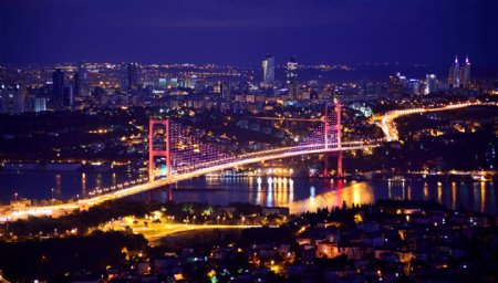 亚欧大桥夜景摄影