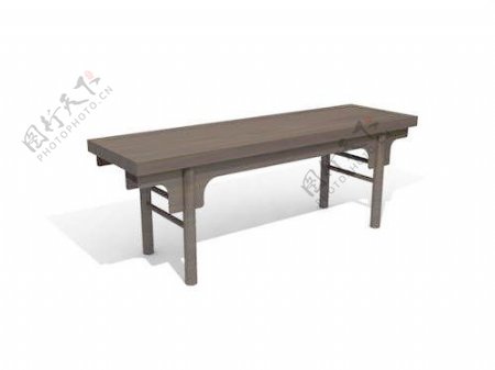 中式桌子3d模型桌子效果图