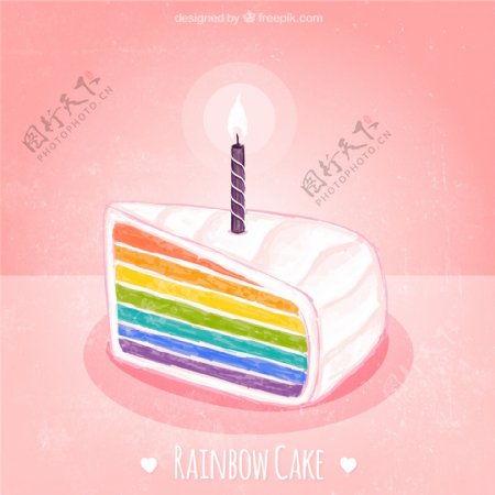 浪漫彩虹蛋糕图片