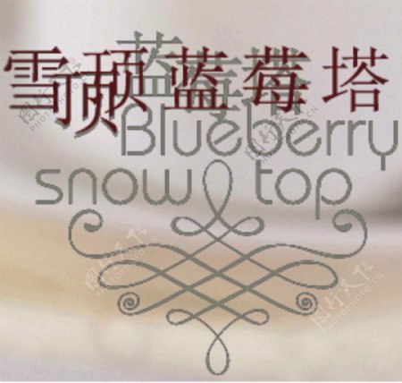 雪顶蓝莓塔字体设计