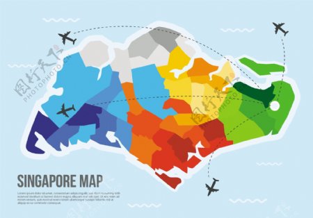 多边形新加坡地图