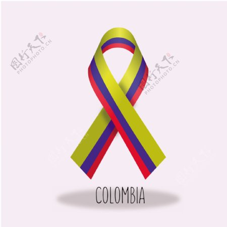 哥伦比亚国旗丝带设计