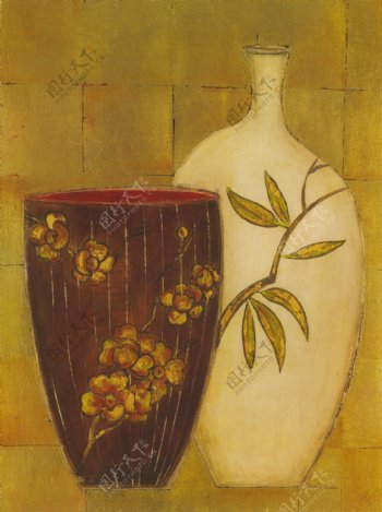 装饰花瓶油画图片