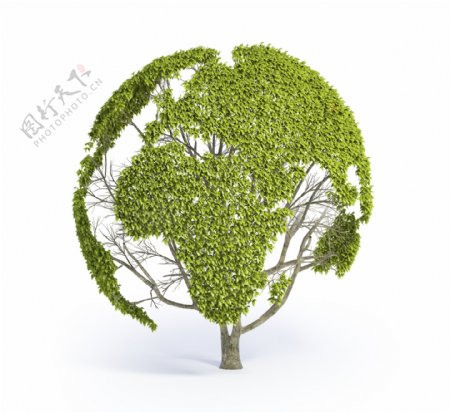 地球环保抽象树图片