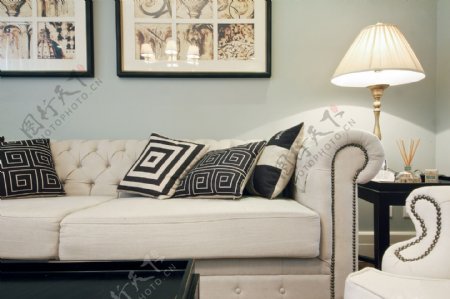 美式客厅沙发台灯设计图
