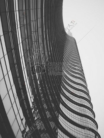 黑与白天际线建筑建筑摩天大楼